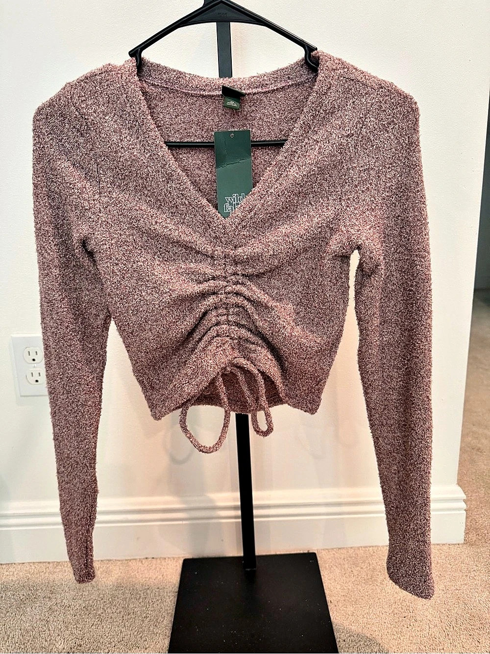 NWT Wild Fable Ruched Cropped Sweater XS